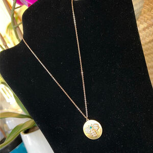 Gennaro Gold Clear Crystal Bee Pendant Statement Necklace